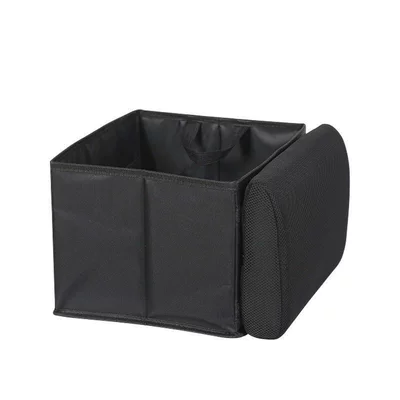 Car Storage Box with Waistrest, Two-In-One, Oxford Cloth, Foldable, Waterproof, Insulated, Trunk Storage Box, Wholesale in Stock (Car storage bag/box) - cross-border-hot-sale-black-basic-model-length-39-width-33-height-31cm