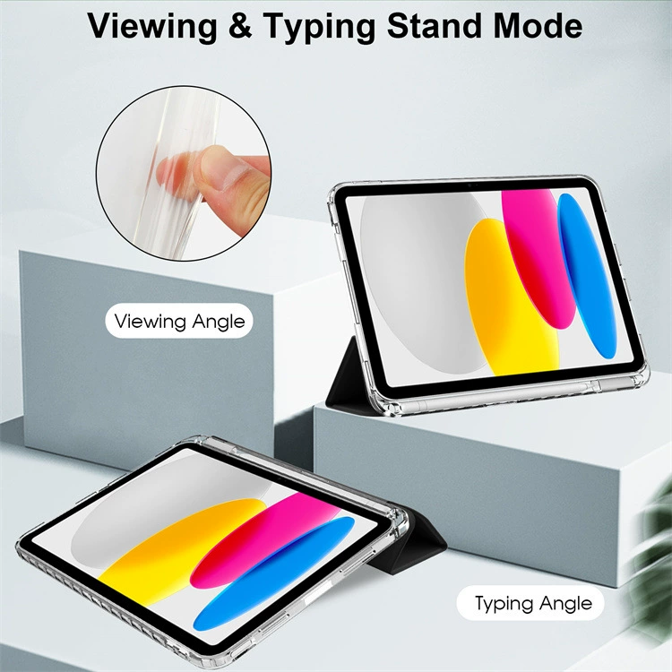 Защитный чехол для планшета (iPad) Pro 11 / Air 10.9 / 10‑го поколения, высокопрозрачная акриловая задняя панель, трёхскладной подставка с отделением для стилуса