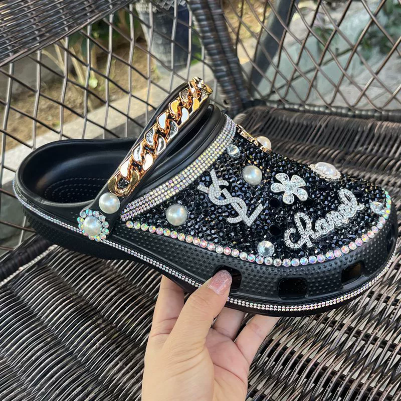 Новый европейский и американский прилив минималистичный сетчатый красный пещерный ботинок ручной работы с бриллиантами