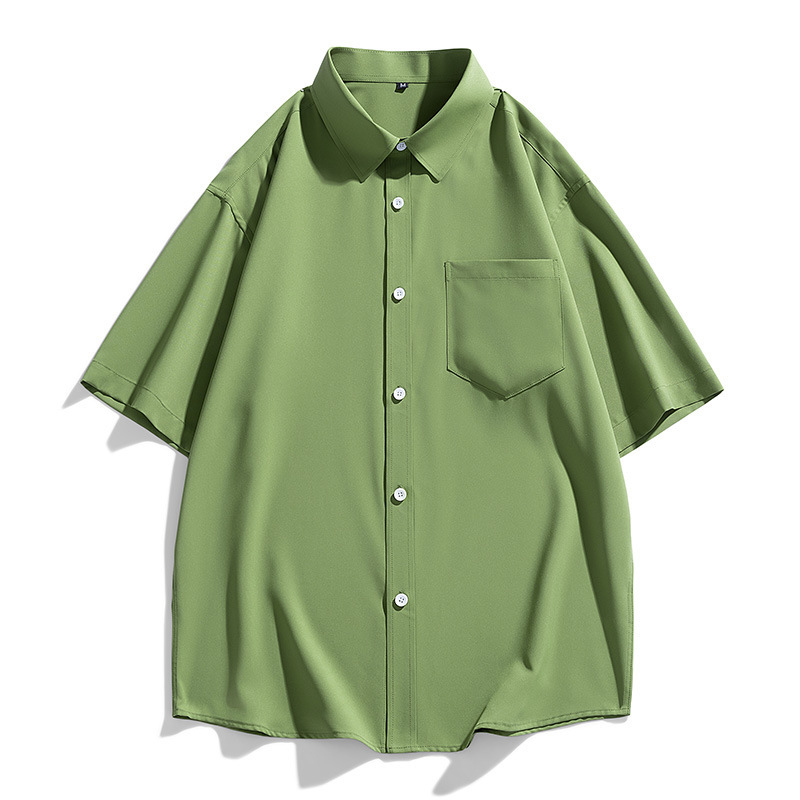 Empire Creator C2358D Short-Sleeve Shirt Unisex Summer New Solid Color Basic Single Pocket Decorative Lining