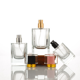 in stock supply 50ml square press spray bottle 30ml perfume sample bottle transparent perfume bottle