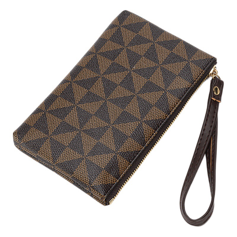 Europa y América retro viejo patrón embrague larga cartera de las mujeres 2023 nueva cartera multifuncional bolso del teléfono móvil