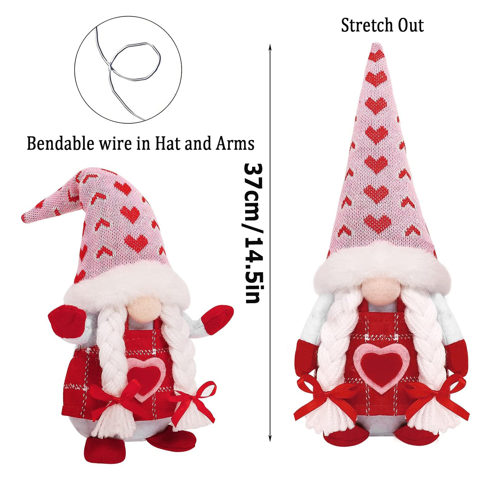 Sin rostro viejo Rudolf Día de San Valentín Día DE LA Madre Decoración Cross-border New Valentine's Day muñeca sin rostro etiqueta amor