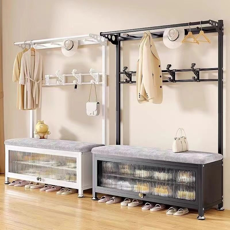 Soft-Packed Entrance Shoe Cabinet, Shoe-Changing Stool, Multi-Functional Foyer, Home Coat Rack, Multi-Functional Door Hanger