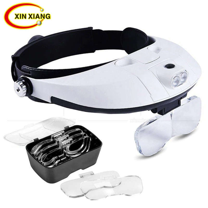 Светодиодная лампа для чтения для пожилых людей с увеличительным стеклом на голове может заменить эксплуатационные очки для чтения 5 сменных линз