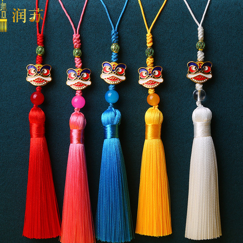 Runsu tassel new national trend 8cm lion awakening tassel tassel car hanging bookmark sachet Hanfu pendant jewelry accessories