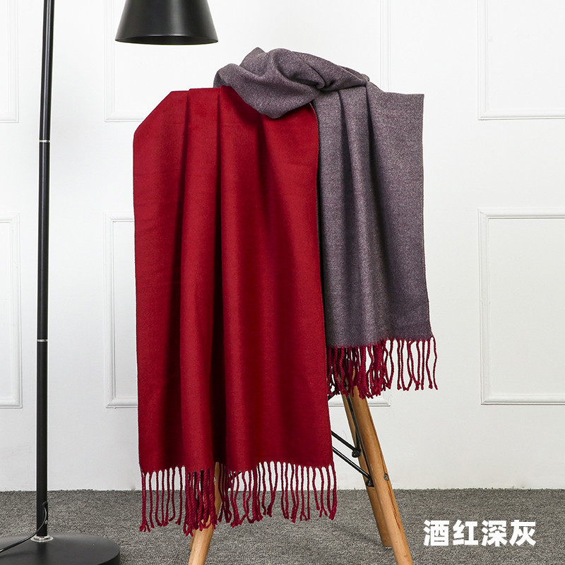 ウールスカーフ女性冬厚い暖かい女性ショールカシミヤスカーフ秋冬男性両面スカーフ卸売|undefined