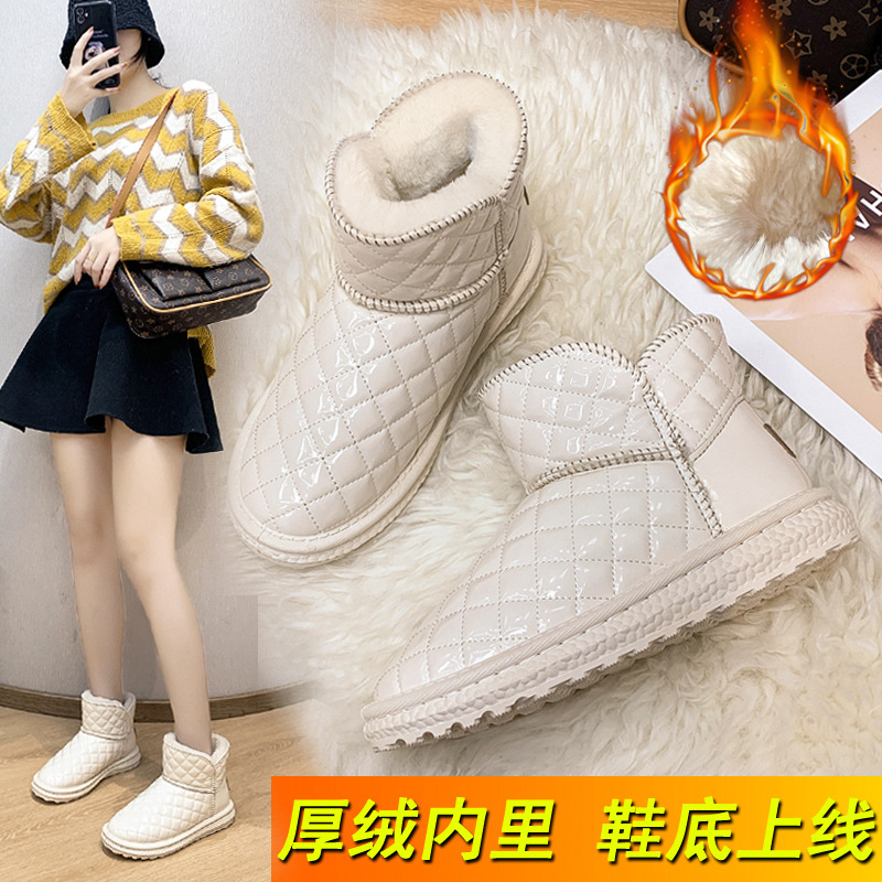 Snow boots for women in 2023 winter new shoes short tube cotton , warm shoes,_voghion.com