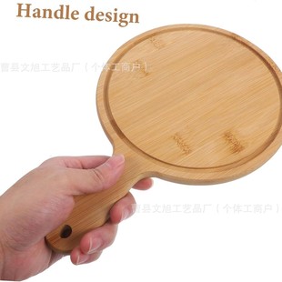 Solid Wood Pizza with Handle Household Bamboo Sushi Cake Western Food Wooden Tray Tableware Pizza Board
