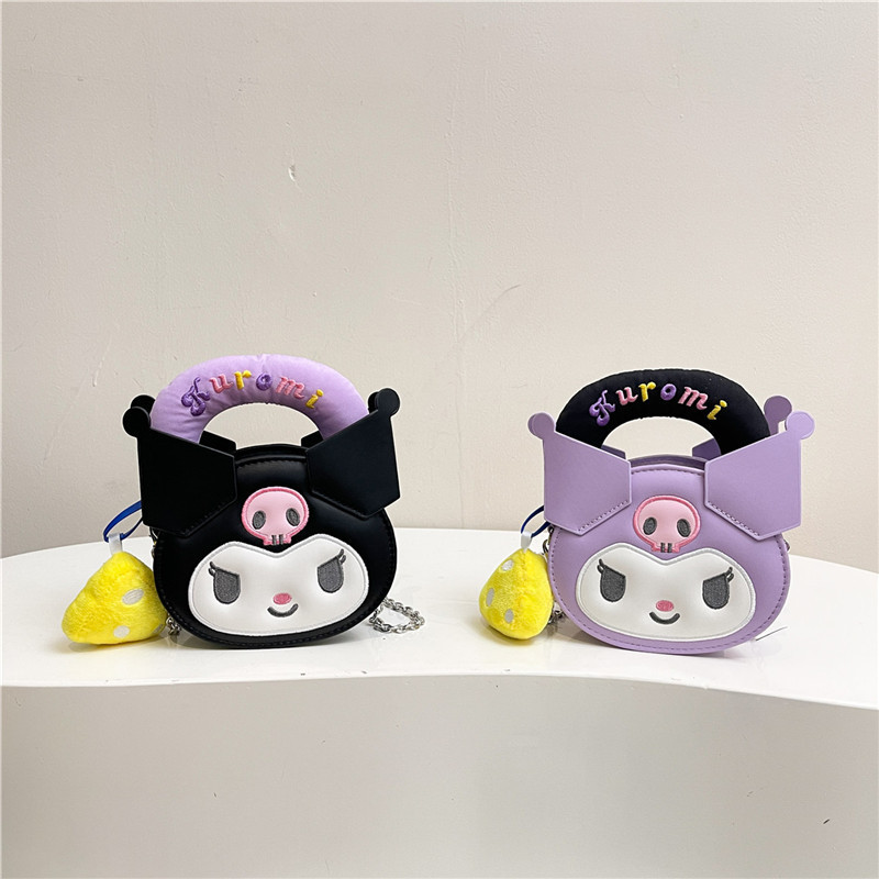 Sweet and Cool Style Mini Handbag Girly New Style Kuromi Biscuit Bag Fashionable Chain Crossbody Small Bag Handbag Sweet and Cool Style Mini Handbag Girly New Style Kuromi Biscuit Bag Fashionable Chain Crossbody Small Bag Handbag