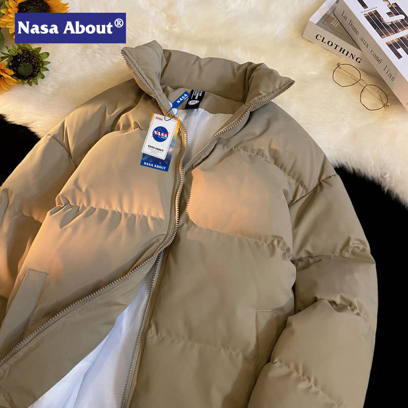 La NASA anti-temporada abrigo de algodón acolchado falso de dos piezas con capucha Jinjiang abrigo de algodón acolchado para hombres y mujeres mismo invierno engrosado abrigo de pan abrigo de algodón acolchado