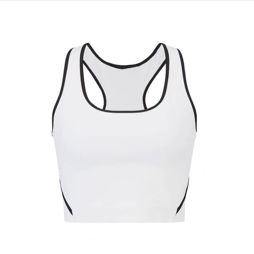 Hot girl sports contrasting color vest women's new American style backless vest outer wear with chest pad fitness yoga vest