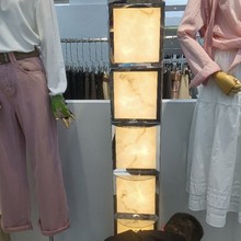 2025年新款设计师旋转奢华不锈钢装饰云石艺术落地灯酒店大堂客厅