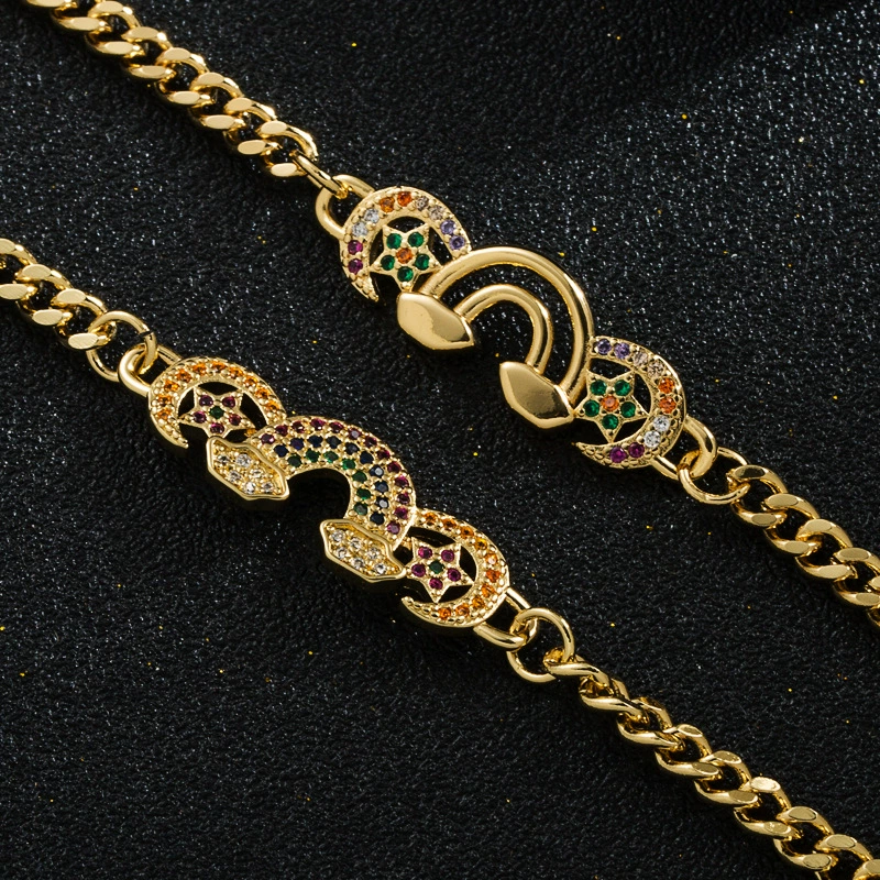 Модный радужный дизайн медная циркония в стиле хип-хоп, bracelet, аксессуар, европейский стиль, микро инкрустация