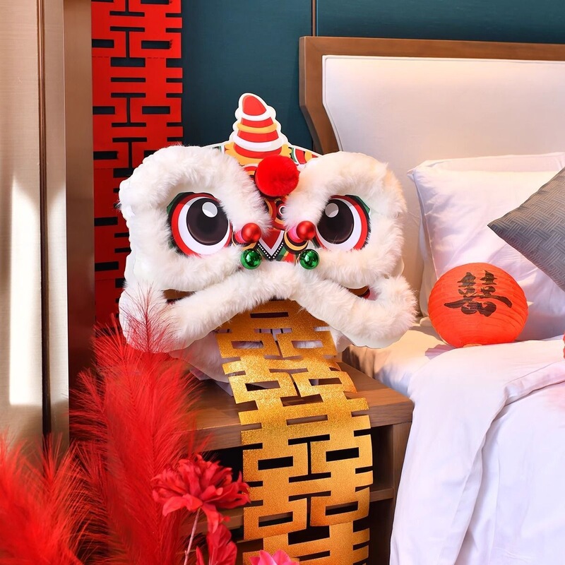 2025 New Wedding Celebration Single Lion Head Photo Prop Traditional Engagement Robe Decoration Prop Creative Lion Dance Ornament 2025 New Wedding Celebration Single Lion Head Photo Prop Traditional Engagement Robe Decoration Prop Creative Lion Dance Ornament