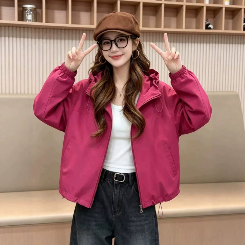 Women's windbreaker jacket 2026 spring and autumn new short sports jacket trendy hot-selling stylish women's top