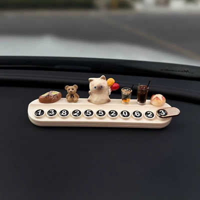 Plate for Women, Nömrəli dayanma kartı - beigeballoon-little-kitten-drink-decoration-includes-5-sets-of-numbers-aromatherapy-stick