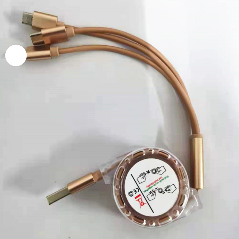 包邮伸缩一拖三数据线礼品批发收缩充电线三合一快充线多头收纳线详情6