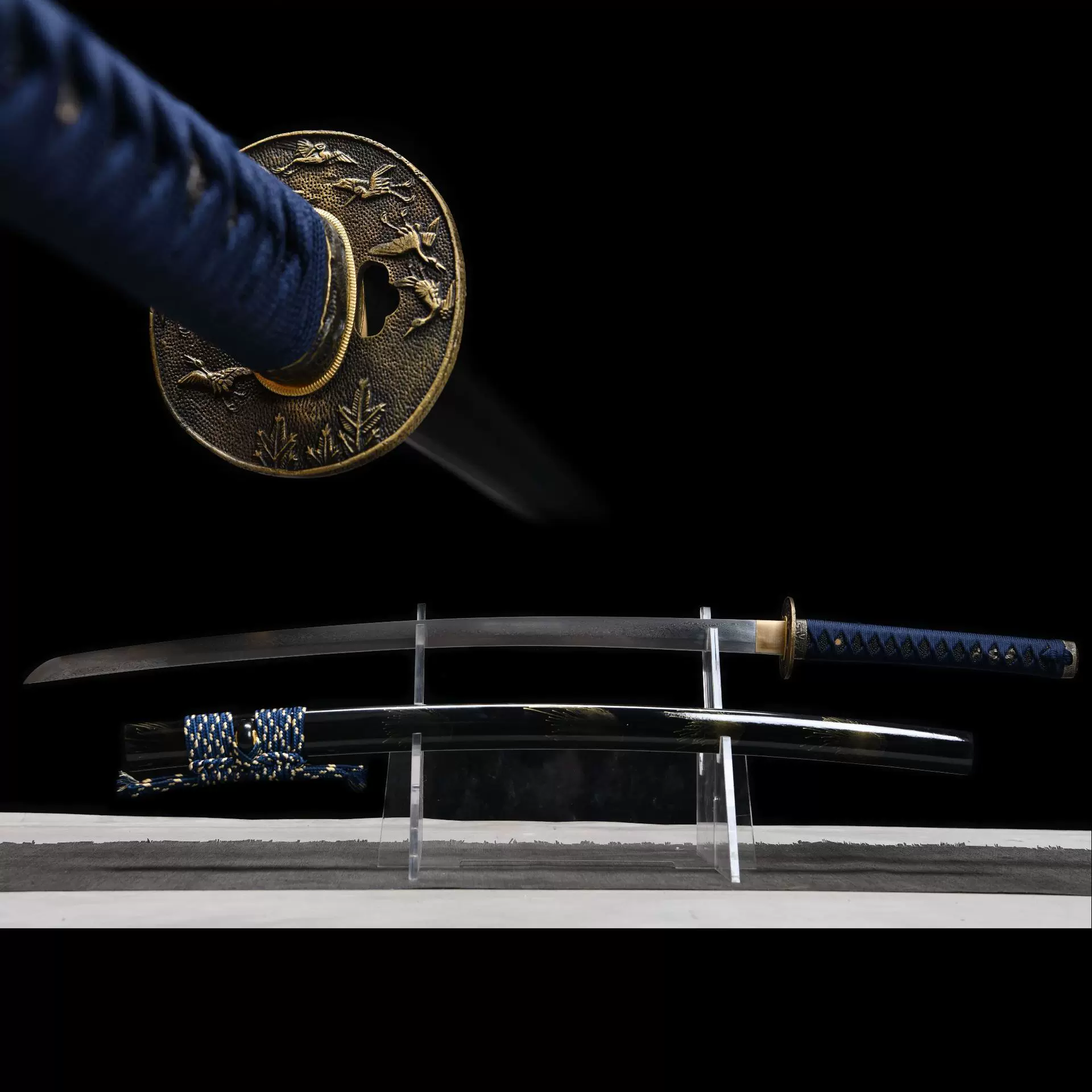 龙泉华影剑龙泉宝剑百炼花纹钢手工锻打手工研磨冷兵器收藏未开刃