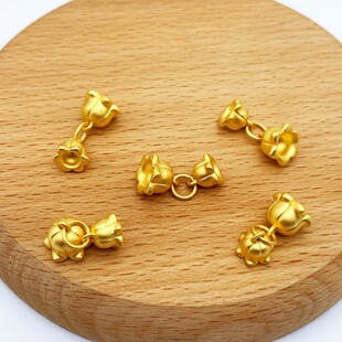 Pure Gold 999 Lily of the Valley Flower Necklace Pendant Happy Return 3D Hard Gold Pure Gold Pendant Bracelet Bracelet for Girlfriend