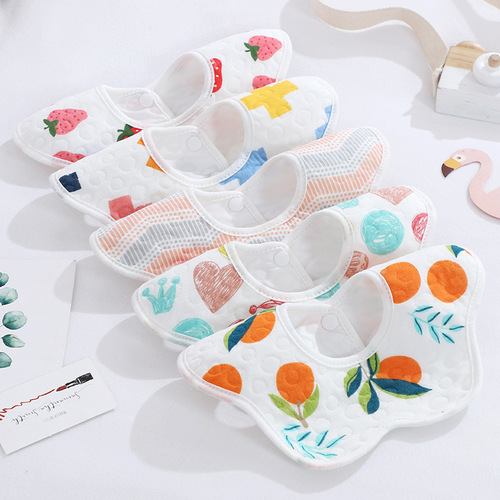Baby products 360-degree cotton baby bibs newborn children's enlarged bibs wash gauze waterproof saliva towel