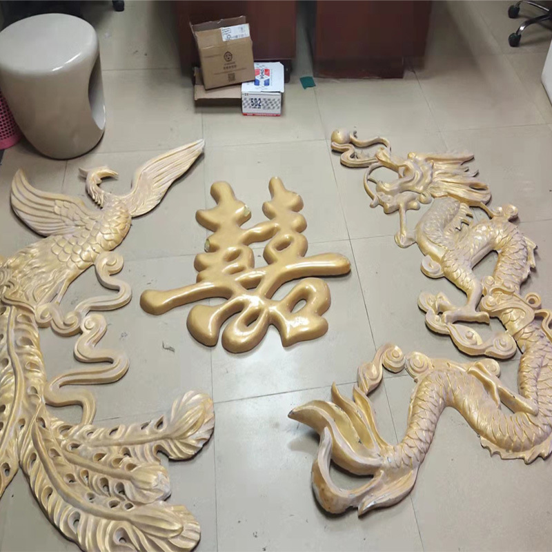 Manufactor Direct selling FRP metope Sculpture Glass fibre Dragon Phoenix Scenery Sculpture FRP relief Decoration