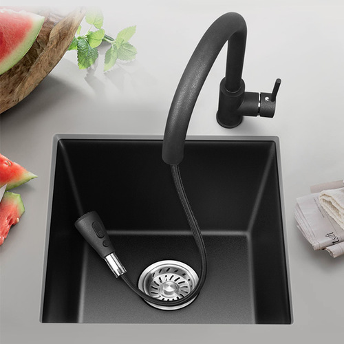 OD59 Wholesale Kitchen Quartz Stone Sink Vegetable Basin Washing Pool Bar Counter Pool Island Small Single Slot Under Counter Basin 71