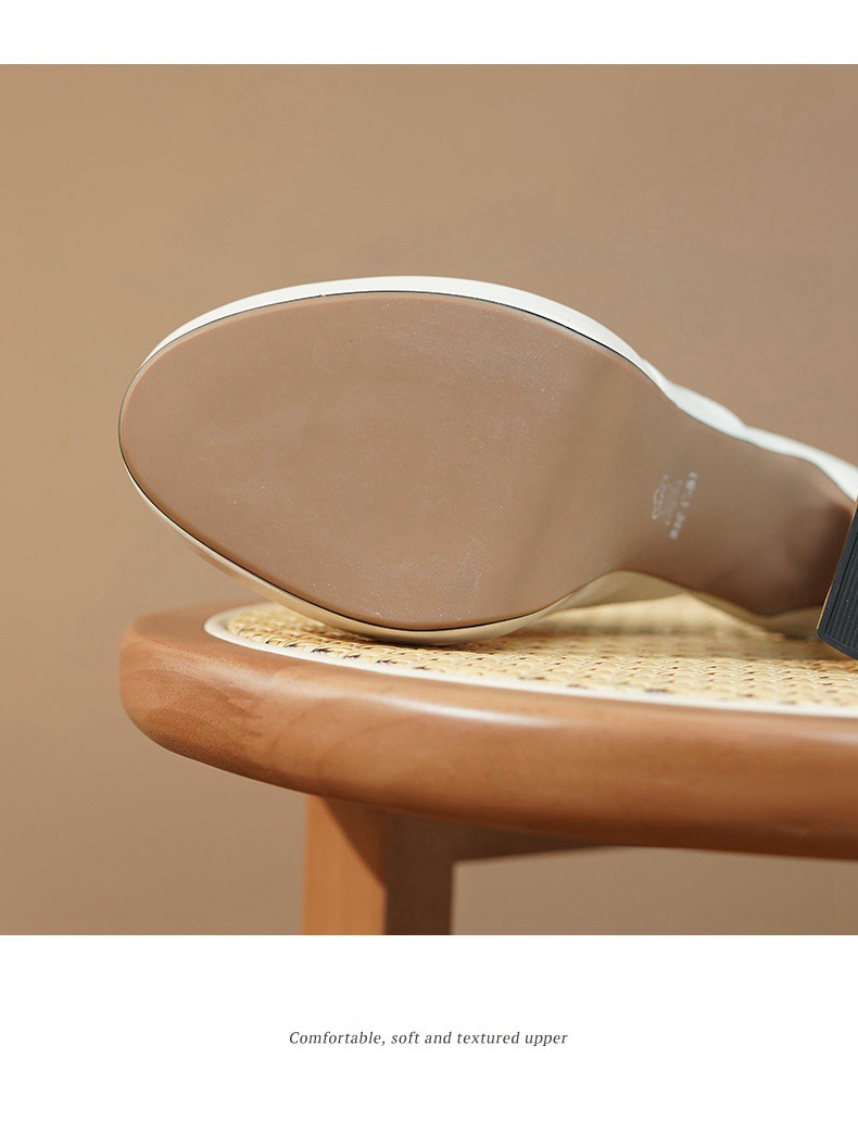 Sandal cao gót nữ hở mũi gót thô 11 cm kiểu mới mùa hè — trắng chi tiết 13