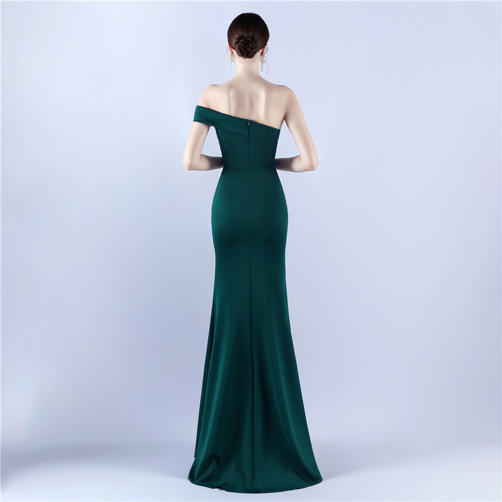 Dress Satin off Shoulder Hosting Celebration Annual Party Cocktail Evening Dress