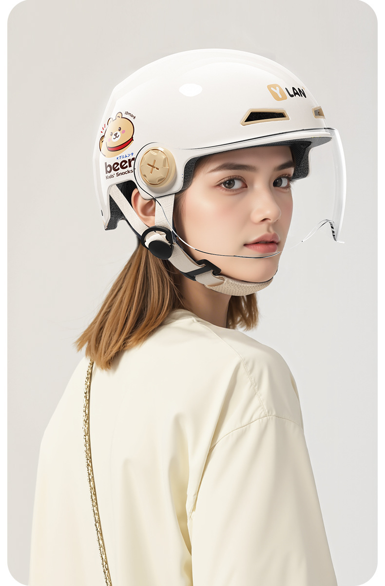 Yinglan Helmet Women's Electric Vehicle Men's Summer Sun Protection Uv Summer Half Helmet 3C Certified Battery Motorcycle Helmet