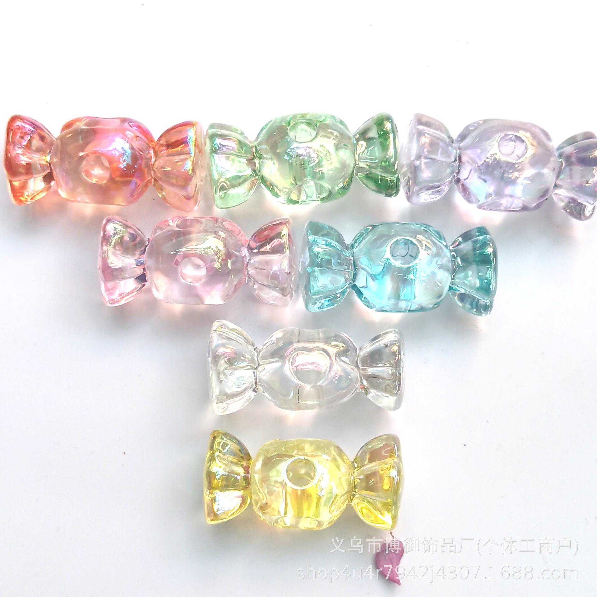 Transparent Electroplated Uv Acrylic Colorful Candy Dly Loose Bead Bag Chain Car Hanging Chain Mobile Phone Chain Necklace Jewelry Accessories