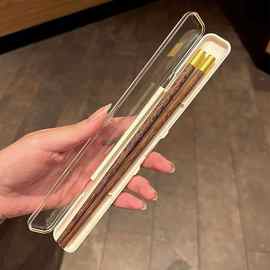 便携式木筷户外外出一人一筷子盒单人儿童学生成人木筷收纳套装