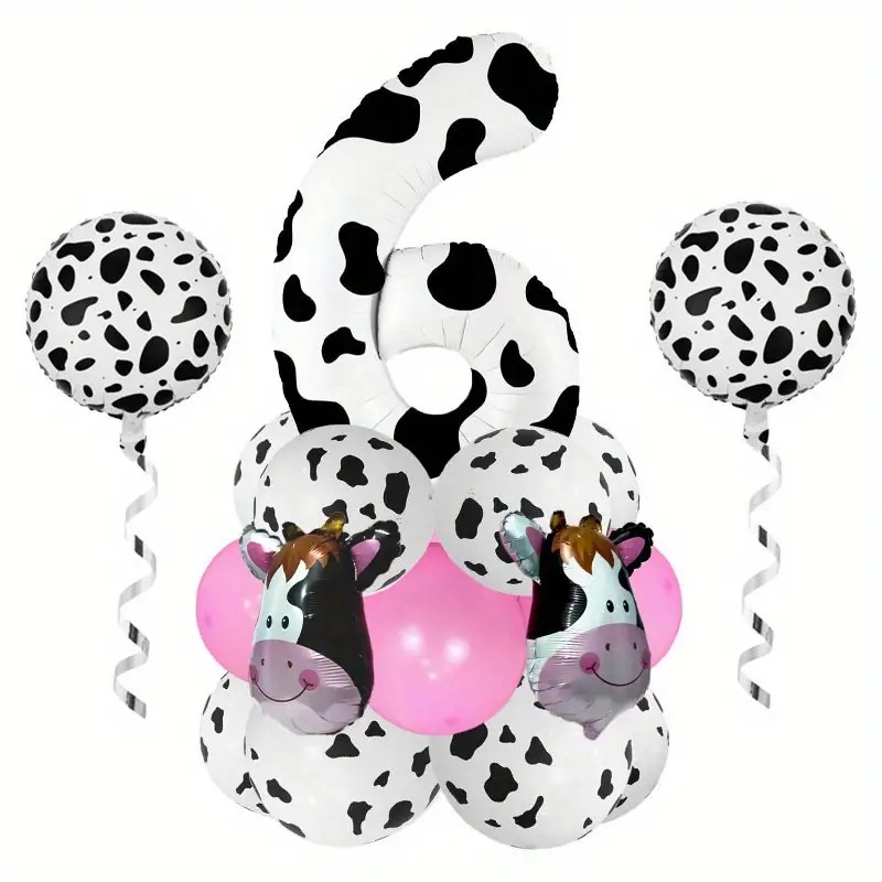 Casual Cute Cow Pattern Aluminum Film Birthday Festival Balloons display picture 10