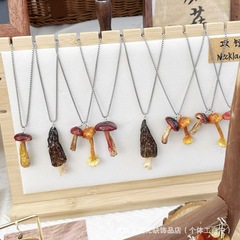 樹脂のキノコシリーズのマーガレットキノコのネックレスの長いペンダントのアクセサリー