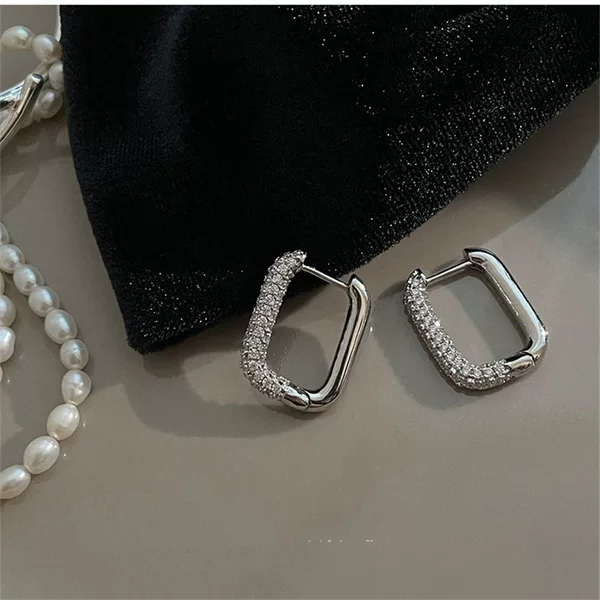 Light Luxury Niche Design Diamond Earrings for Women 2025 New Trendy Diamond Earrings Wholesale Internet Celebrity Hot Style Earrings