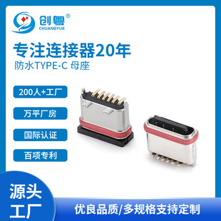 TYPE C 6PIN 180�� ��ʽ�NƬ ��ˮ ĸ�� ���_�� ���_�N ��ĩ��