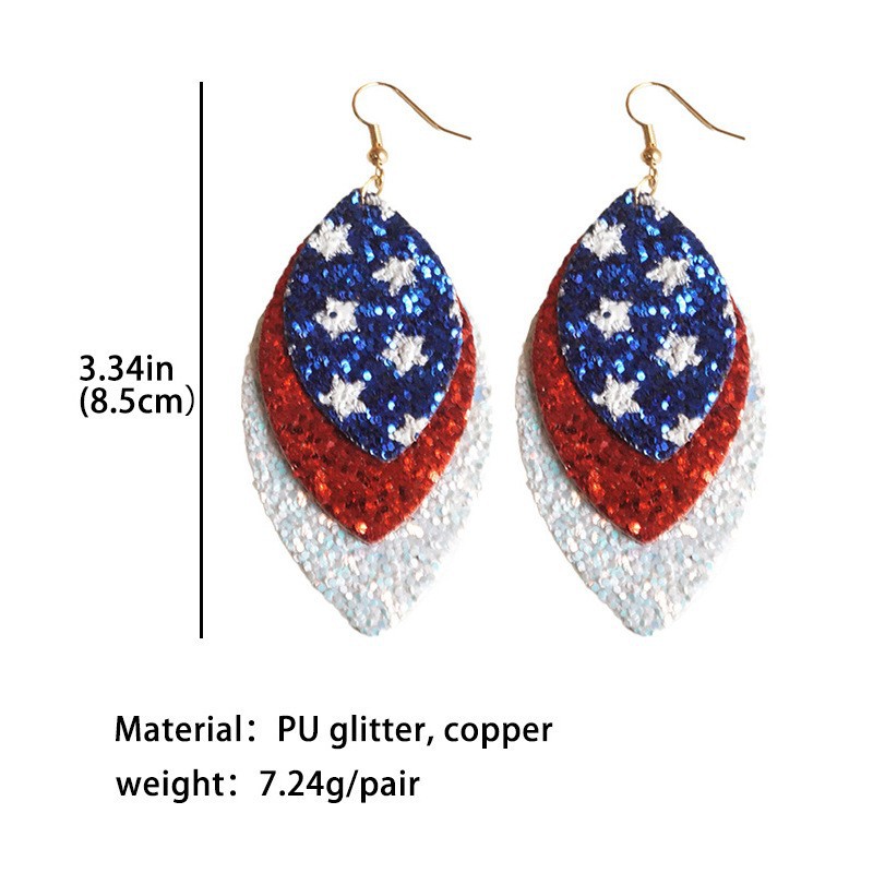 1 Pair Simple Style Classic Style Geometric Printing Pu Leather Drop Earrings display picture 12