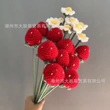 成品毛线编织草莓花枝圣诞diy