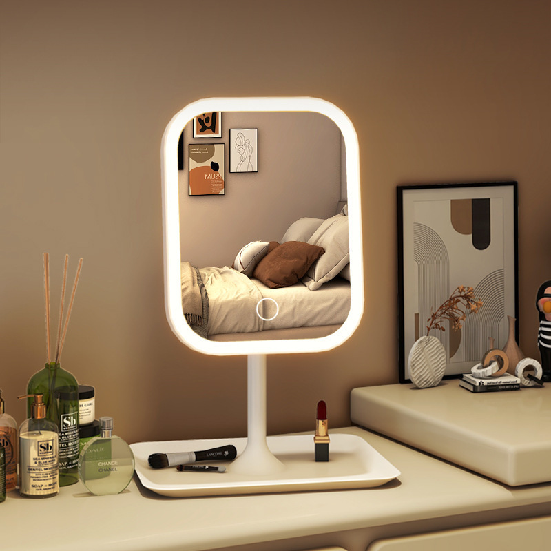 Internet Celebrity Led Makeup Mirror with Lights for Girls, Home Bedroom Dressing Table Mirror, Student Dormitory Desktop Mirror Internet Celebrity Led Makeup Mirror with Lights for Girls, Home Bedroom Dressing Table Mirror, Student Dormitory Desktop Mirror