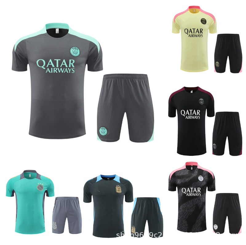 High Quality Ajax Arsenal Chelsea Short Sleeve Football Training Suit Paris Inter Tottenham Football Suit