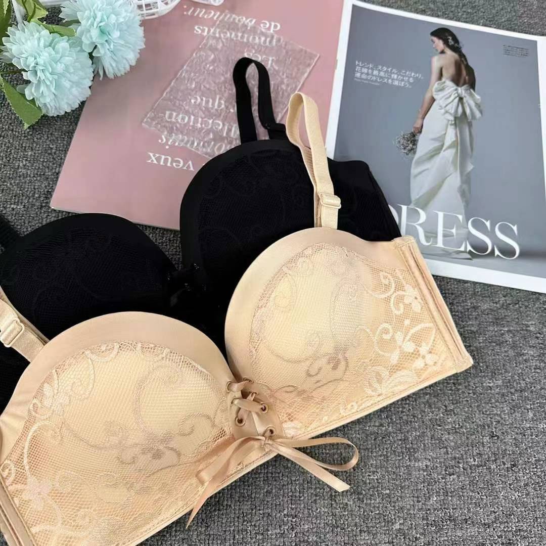 Nuevo sujetador de alta calidad de moda de encaje jacquard transpirable ajustable confortable tipo de pecho pequeño tipo de ropa interior para mujeres