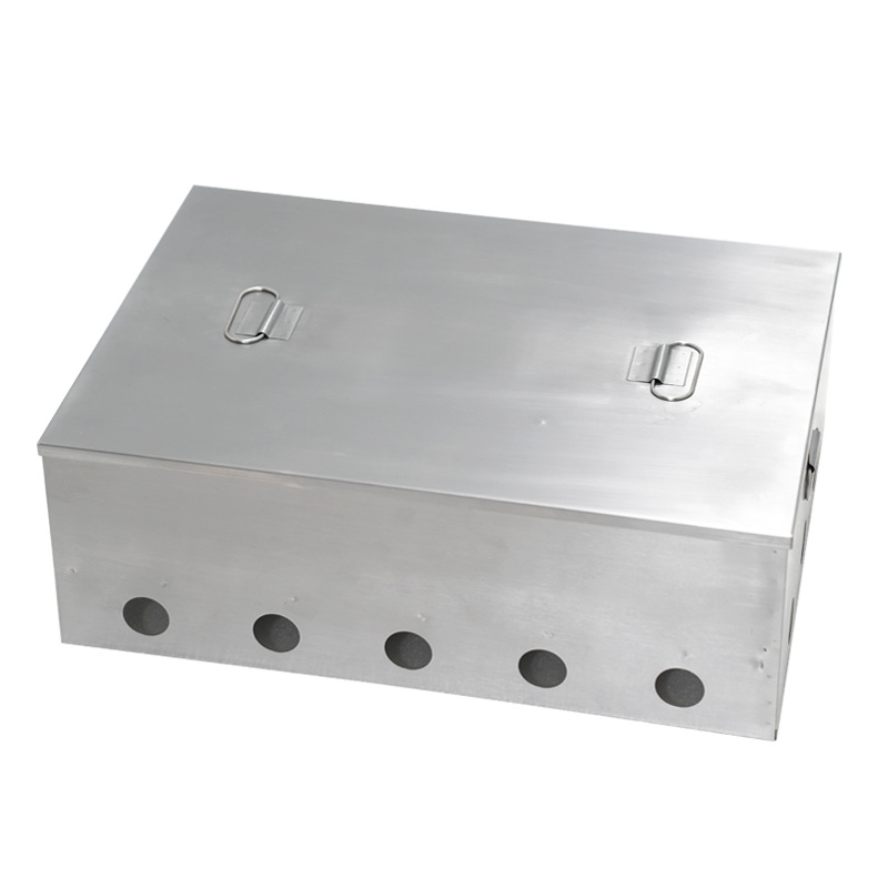 Caja de ahumado de acero inoxidable portátil al por mayor transfronteriza caja de pescado ahumado ruso barbacoa al aire libre caja de tocino smokebox