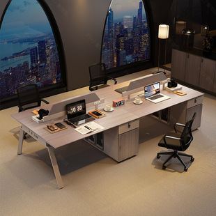 Staff office desk and chair combination simple modern staff card holder four or six person desk screen station computer desk