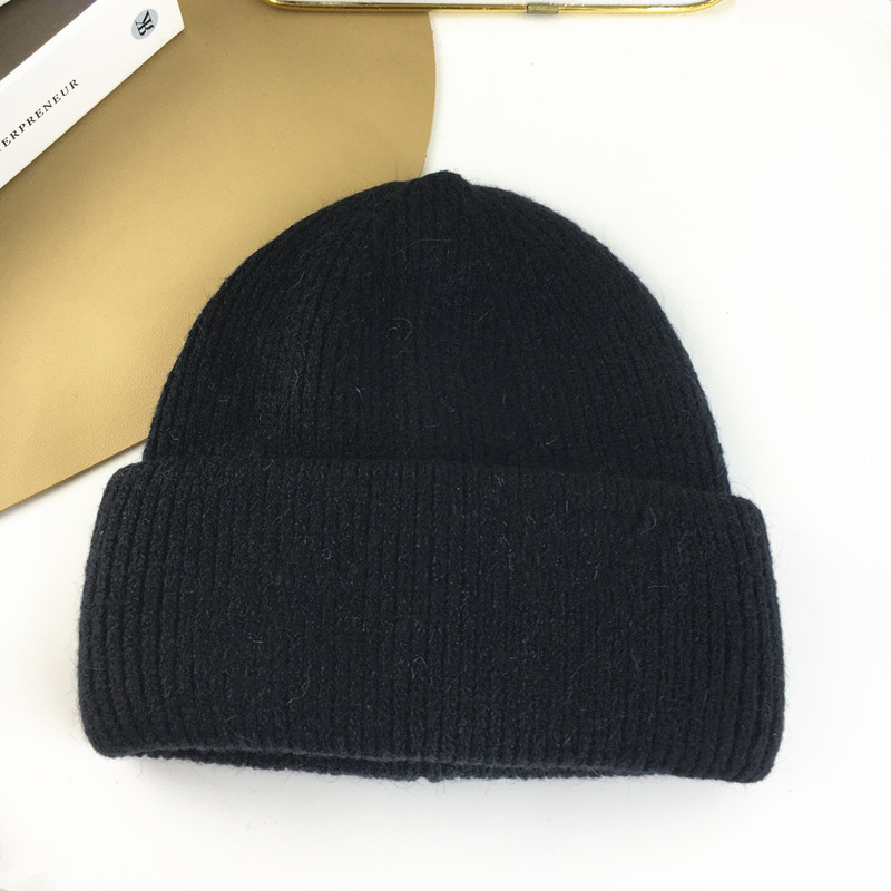 Unisex Winter Kaninchenhaar Strickmütze Damen Herbst und Winter warme dicke Ohrenschützer Mütze Mode Wollmütze Flut_voghion.com