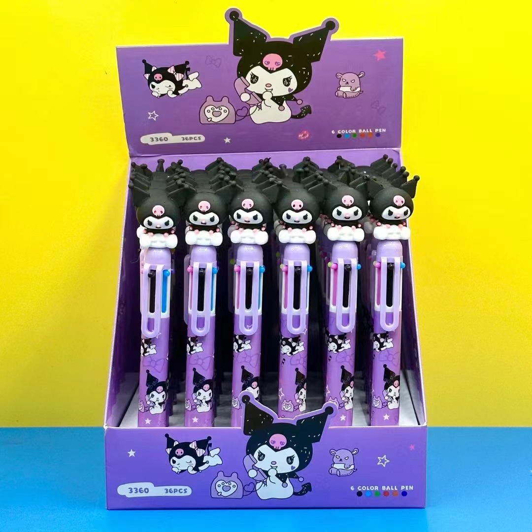 El Comercio exterior Sanrio coolomi de silicona de 6 colores bolígrafo gran oído perro melodía Spider-Man Multi-Color Diario pluma lote