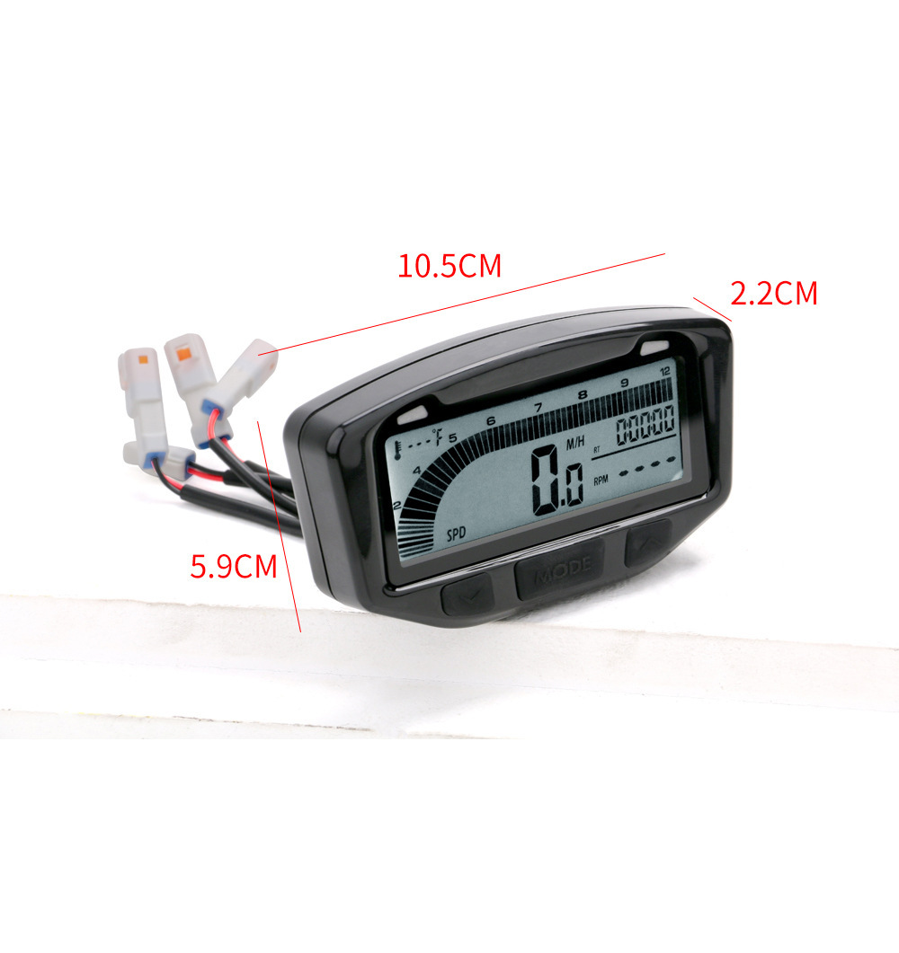 Cross-border new motorcycle modified yacht UTV/ATV universal LCD instrument assembly speed odometer code meter