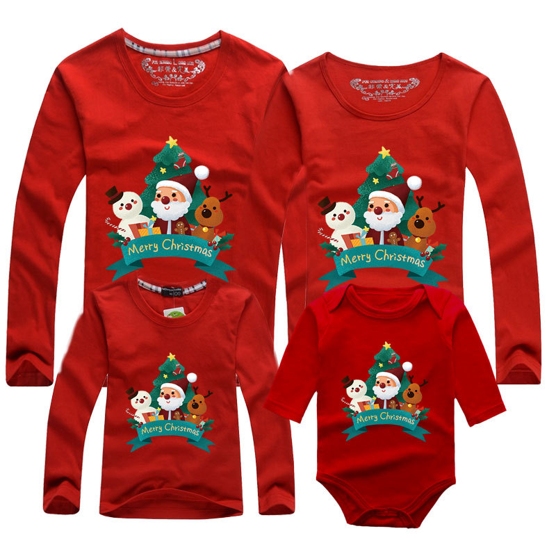 2022B navidad de manga larga nueva ropa para padres e hijos ropa para niños pareja hombres y mujeres de manga larga camiseta mono mameluco