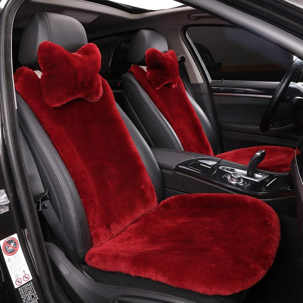 Car Cushion Winter Wool Single Seat Cushion Real Wool Fur One-piece Single Seat Full Leather Cushion Car Cushion