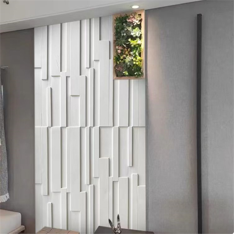 Tablero de mosaico de pu de ladrillo geométrico 3D nuevo componente tridimensional Tablero de cemento de ladrillo Tablero de pared de fondo de piedra de piedra cultural ligera