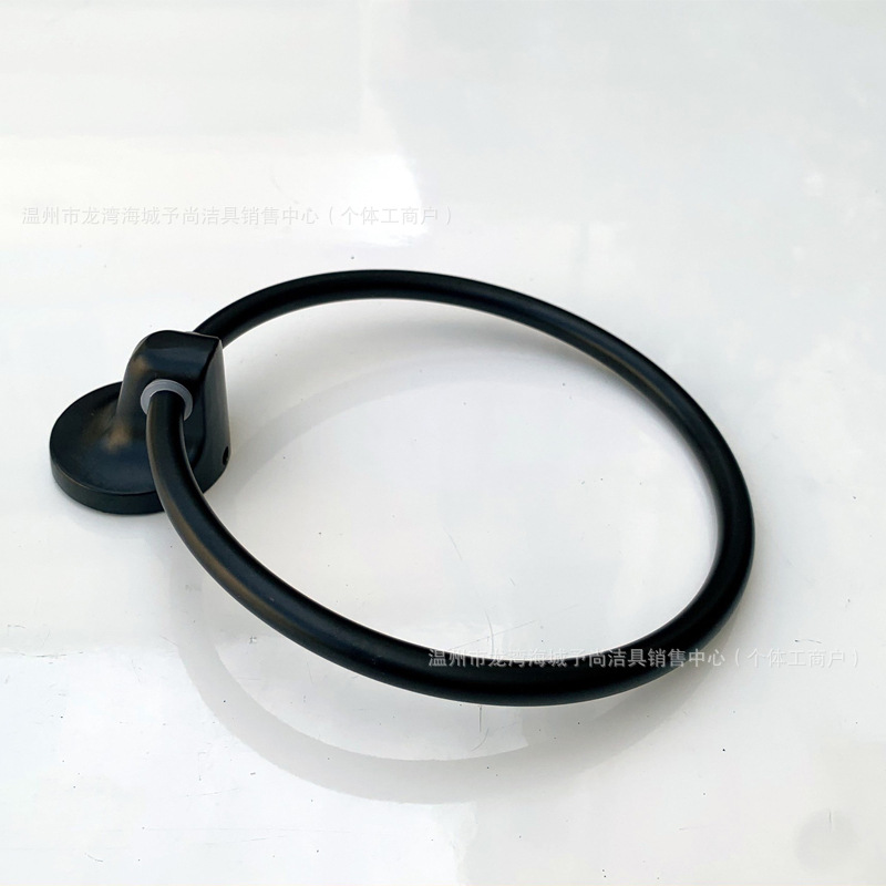 Toallas de aleación de zinc transfronterizas para el comercio exterior accesorios de baño conjunto de baño negro de seis piezas gancho de vestir barra única